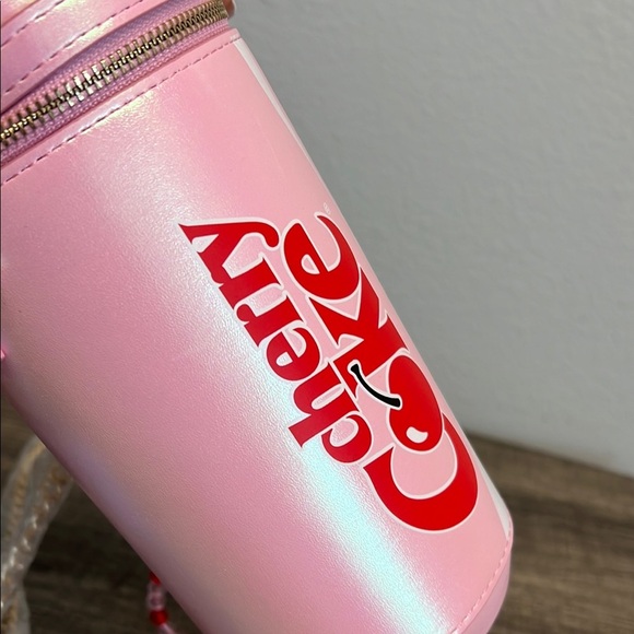 Coca-Cola Skinnydip | Pink Iridescent Cherry 🍒 Coke Can Crossbody Bag w/ Wallet - Picture 10 of 11